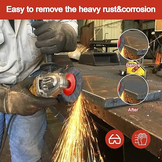 6 Pack 4 Inch Wire Wheels for Angle Grinder, 3 Inch Wire Cup Brush for 4 1/2 Angle Grinder, Twist Knotted Carbon Steel Wire Wheel with 5/8"-11 UNC Thread Arbor for Removing Rust,Paint etc