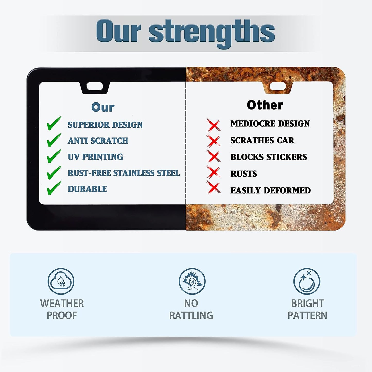 John 3:16 Jesus Loves You License Plate Frame Christian License Plate Frames Personalise Stainless Steel Funny Design Compatible With Standard License Plate Holder For Usa Canada 6 X 12 In With Screws