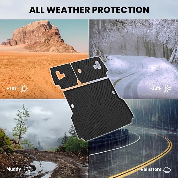 LASFIT Cargo Mat & Seatback Mat for Toyota Land Cruiser/for Lexus GX550 5-Seat 2024-2026, Custom Fit All-Weather TPE Rubber Backrest & Trunk Mats for Land Cruiser Accessories, Easy to Clean, Black