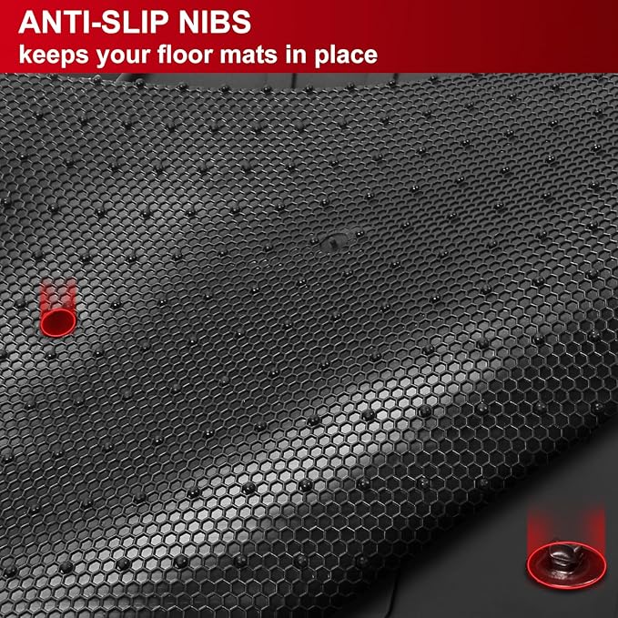 IKON MOTORSPORTS, Floor Mats Compatible with 2008-2015 Chevrolet Cruze, 16 Cruze Limited, Latex Heavy Duty All Weather Season Car Auto Front Rear Carpets Liner 5PC Black