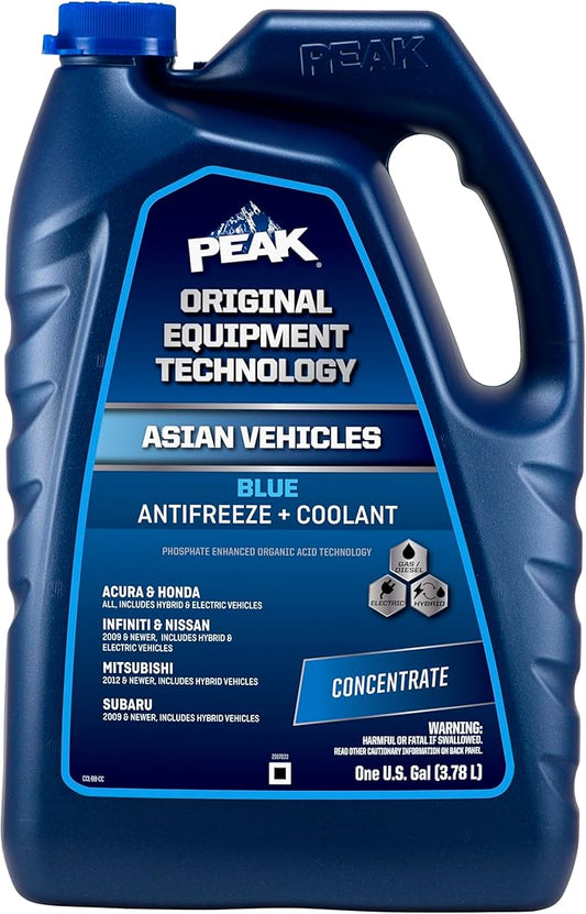 PEAK OET Extended Life Blue Concentrate Antifreeze/Coolant for Asian Vehicles, 1 Gal.