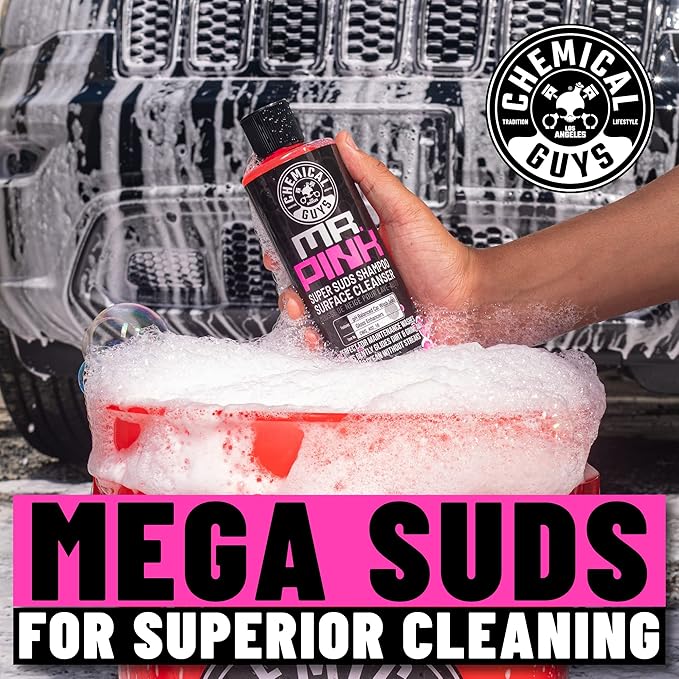 Chemical Guys Mr. Pink Car Wash Soap - 64 oz Super Suds Auto Shampoo for Cannon, Blaster, or Bucket Wash - pH Balanced, Safe on Wax, Sealant, Ceramic, and Clear Coat Finishes