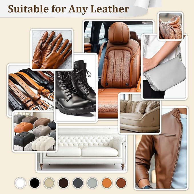 2025 New Advanced Leather Recoloring Balm,Light Brown Leather Repair Kit for Furniture,Leather Dye Filler,Leather Color Restorer for Couches,Leather Scratch Remover for Car Interior