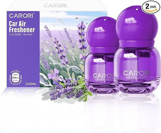 Car Air Freshener Vent Clip, Car Fresheners Long Lasting Scent (13ml x 2 Pack), Up to 180 Days, Air Freshener Deodorizer Odor Eliminator for Auto - Lavender Perfume