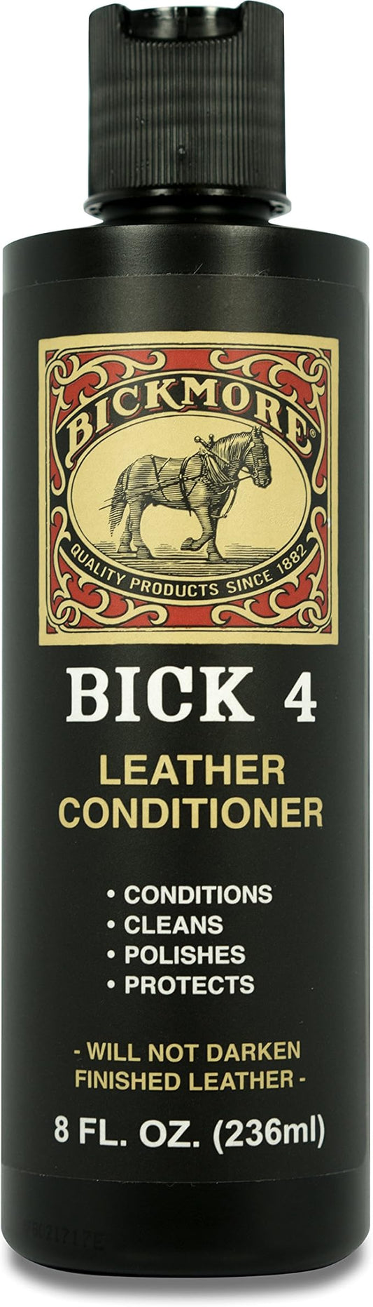 Bick 4 Leather Conditioner and Leather Cleaner 8 oz - Will Not Darken Leather - Safe For All Colors of Leather Apparel, Furniture, Jackets, Shoes, Auto Interiors, Bags & All Other Leather Accessories