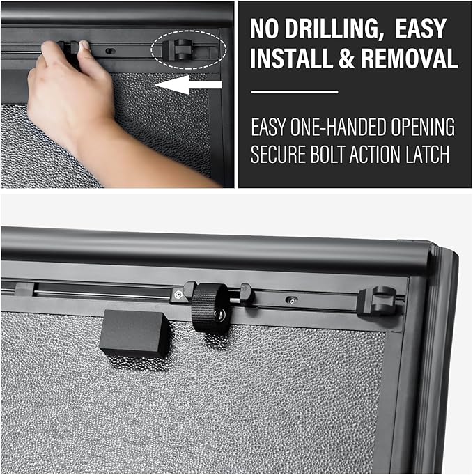 Hard Low Profile Quad-Fold Aluminum Truck Bed Tonneau Cover Compatible with 2016-2023 Toyota Tacoma 5ft Bed (60")