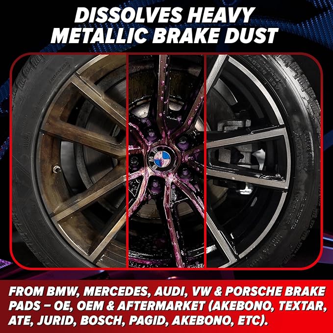 Carfidant Rim Reactor Wheel Cleaner Spray – Safe for BMW, Mercedes, Audi, VW & Porsche – Removes Brake Dust & Grime – Dilutable, pH Neutral, Non-Acidic – 16 fl oz