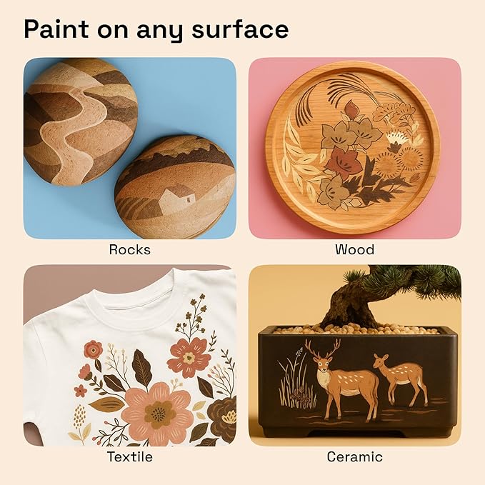 ARTISTRO 12 Skin Tones Paint Markers for Glass, Rock Painting, Ceramic, Wood, Fabric, Scrapbooking, DIY Craft Making, Coloring - Acrylic Paint Pens in Soft Pastel Colors Extra-Fine Tip 0.7mm