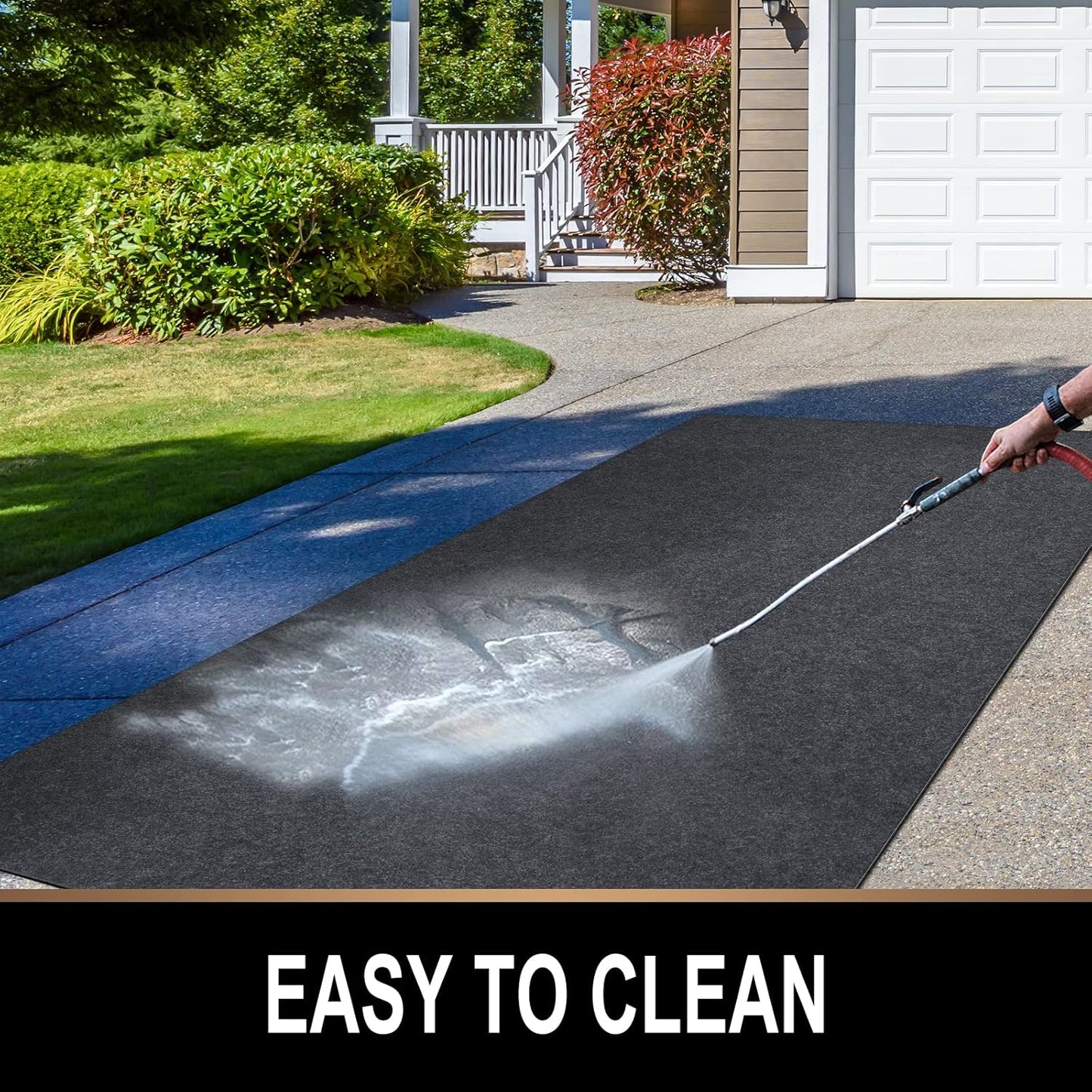 Oil Spill Mat, 7.4 x 17 Ft, Premium Absorbent Oil Pad. Contains Liquids, Protects Garage Floor from Spills, Drips, Splashes and Stains. Washable, Reusable, Waterproof Rubber Parking Mats