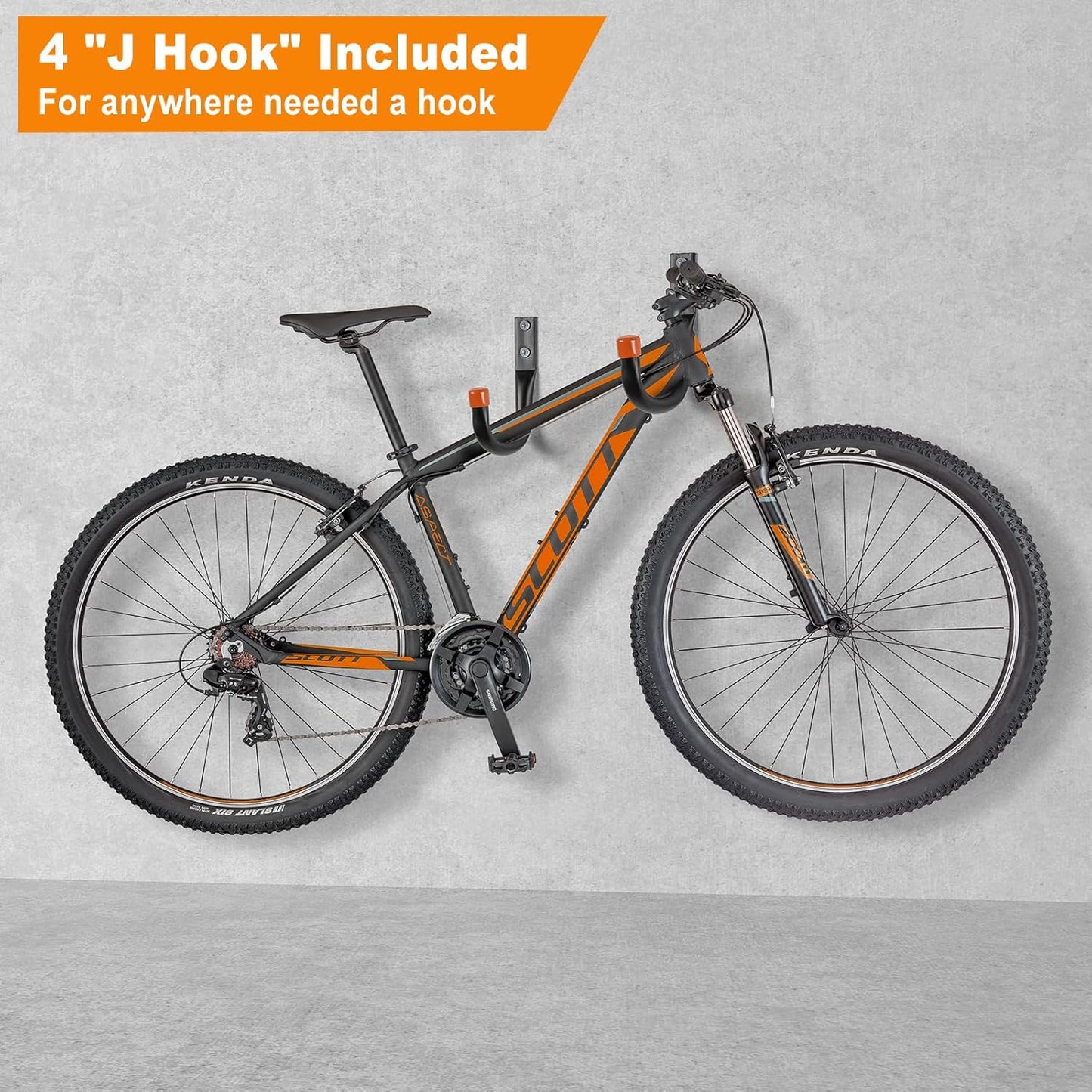 LANDNEOO Garage Hooks, 20-Pack Steel Garage Accessories for Organization and Storage, Heavy Wall Mount Duty Hooks with Anti-Slip Coating for Hanging Ladder, Bike, Power Tools and More Tools, Orange