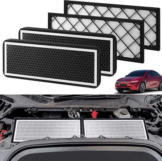 Tesla Model Y Intake Cabin Air Filter HEPA with Activated Carbon, Air Intake Filter Replacement Kit for Model Y 2020-2025 Accessories, Set of 4