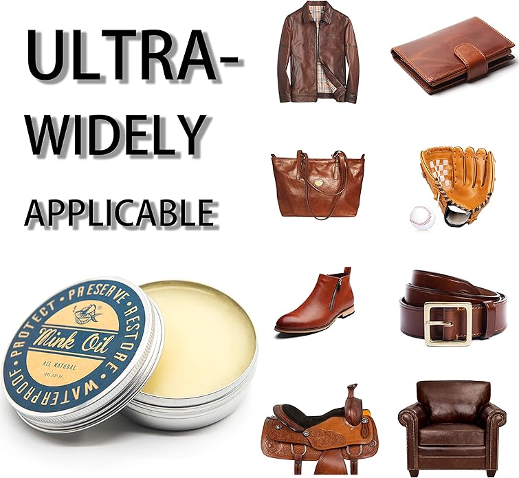 SALTY FISH Mink Oil for Leather Boots, Leather Conditioner Cleaner Waterproof Soften and Restore