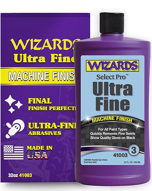 Wizards Select Pro Extra Fine Compound Step 3 Perfect Match - Fine Swirl Remover for Auto Detailing Supplies - Gloss Car Polish - Great for Black Car Paint
