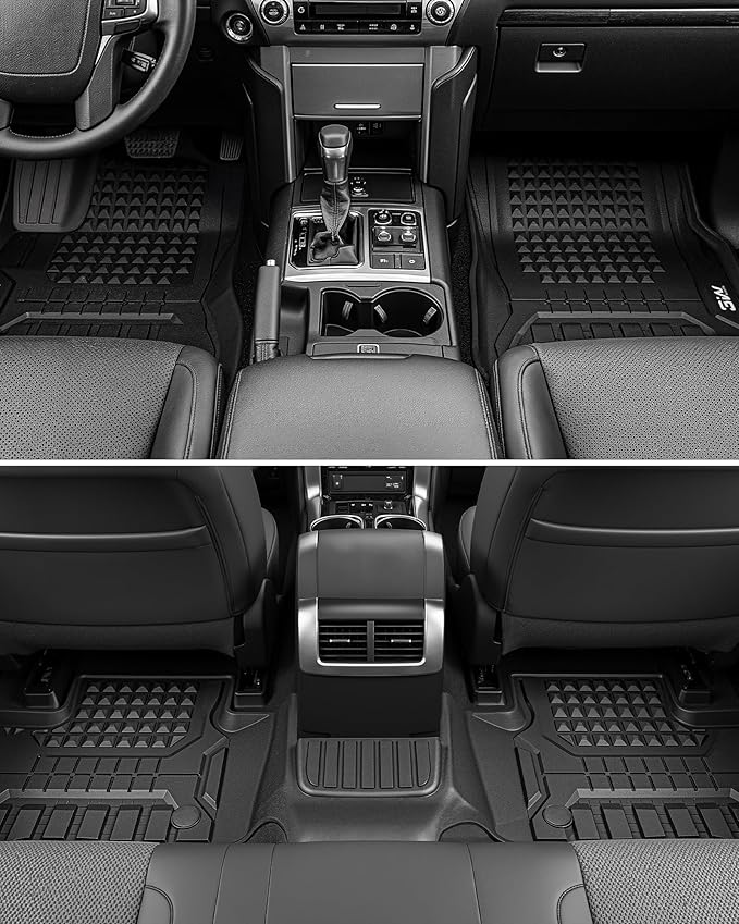 3W Floor Mats & Cargo Liner for 2024 2025 2026 Toyota Land Cruiser Prado & Lexus GX550 5 Seat (with CoolBox), TPE Custom Fit Floor Liner & Trunk Mats 1st &2nd Rows Car Mats & Cargo Mat