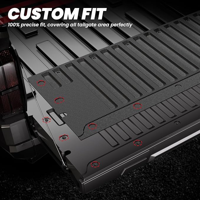 LASFIT Tailgate Mat for Toyota Tacoma 2024-2026 (Not Fit Drop-in Liners), All Weather Truck Tailgate Liner for Tacoma TPE Tailgate Protector Liner Tacoma 2024 2025 2026 Accessories, Black