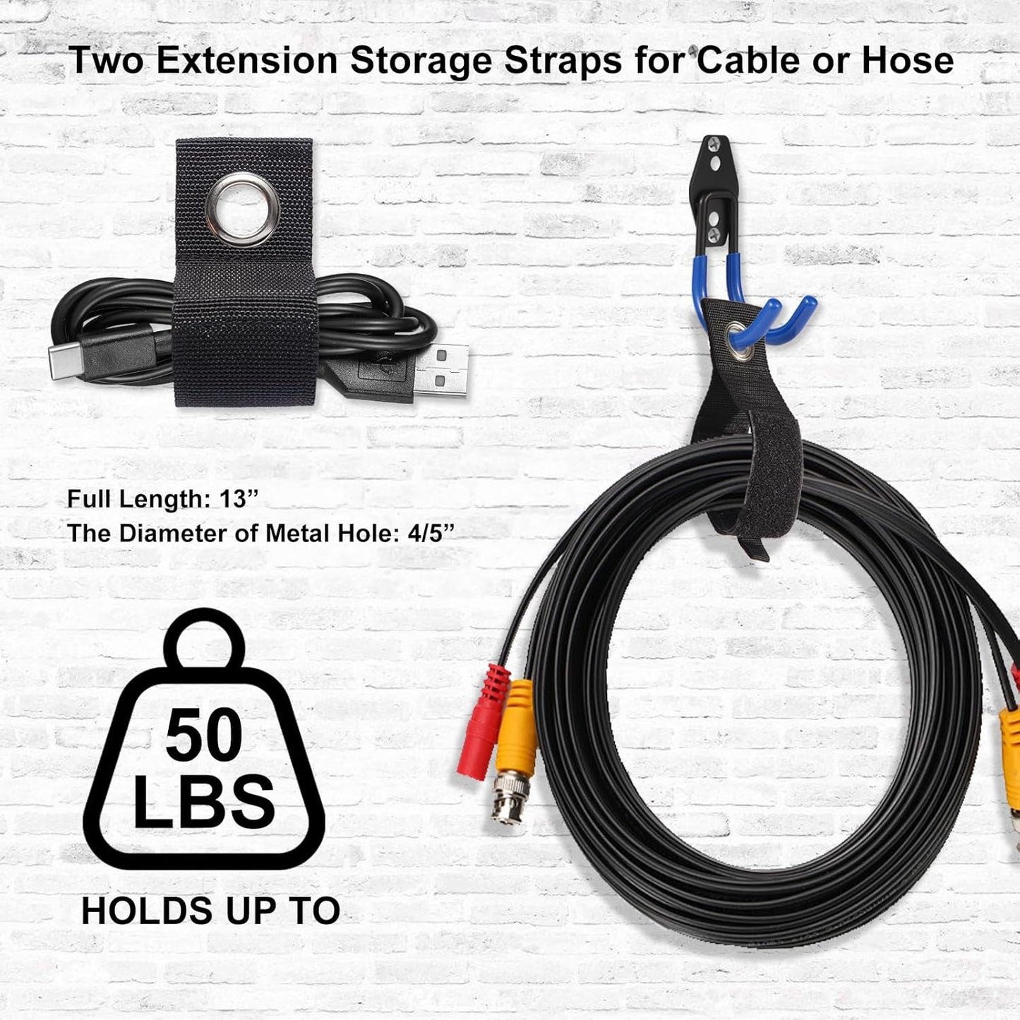 Garage Hook Heavy Duty Wall Storage Hangers, 32 Pack Garage Storage Hooks Steel Tool Blue for Ladders, Ropes, Garden Tools