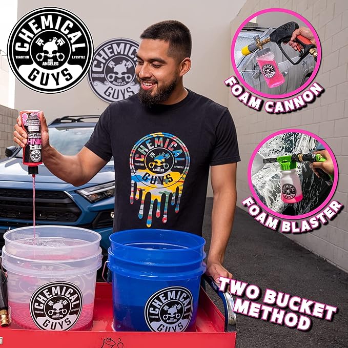 Chemical Guys Mr. Pink Foaming Car Wash Soap - High-Suds pH-Balanced Car Shampoo for Bucket Washes and Foam Cannons - Safe on Wax, Sealants, and All Paint Finishes - 16 oz Candy Scent