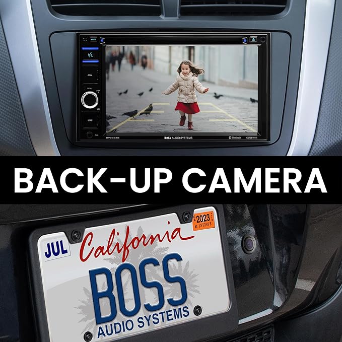 BOSS Audio Systems BVB9364RC Car Stereo - Double Din, 6.2 Inch Touchscreen, Bluetooth, CD DVD Player, AM/FM Radio Receiver, Backup Camera, USB, SD, Wireless Remote Control