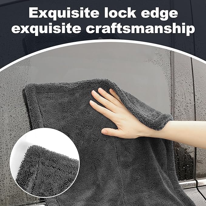 Car Drying Towel (28" x 36"),1500 GSM Double Sided Microfiber Drying Towels for Cars,Highly Absorbent,Leaving no Marks,no Shedding,Easy to Clean