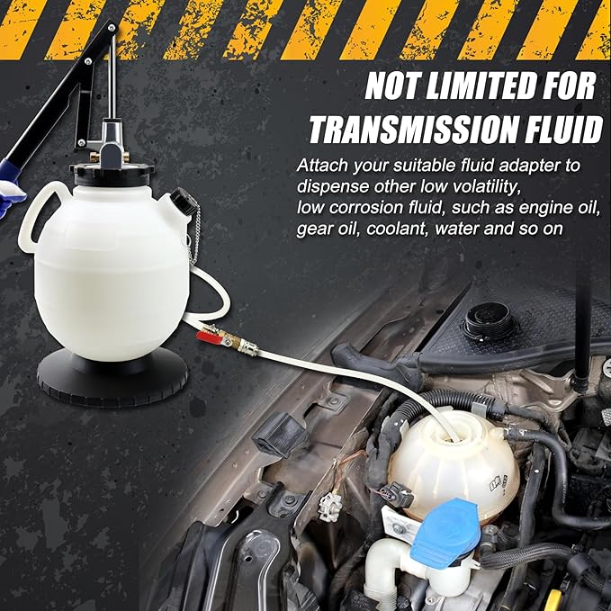 JIFETOR Transmission Fluid Refill Pump ATF Transfer Tool Kit, Manual Gearbox Oil Filler Set with 7.5L Oil Filling Can Dispenser 15PCS ATF Adapters Compatible with Ford Audi Mercedes Benz VW BMW