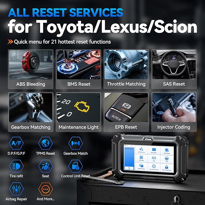 XTOOL IP500 for Toyota OBD2 Scanner, Full Systems Bi-Directional Scan Tool for Toyota/Lexus/Scion with Full OBD2 Function, All Reset Services, Multi-in-One Live Data Graph, Lifetime Free Update