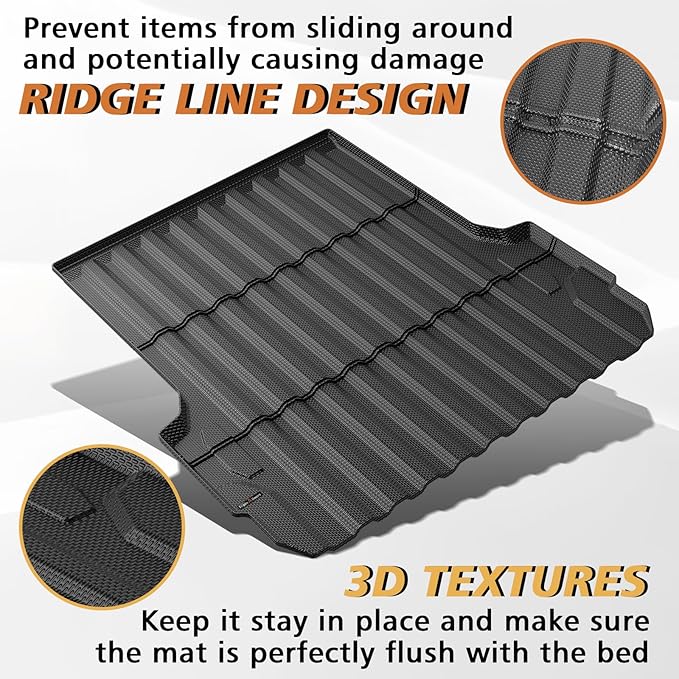 TripleAliners Truck Bed Mat Compatible with Chevy Colorado/GMC Canyon 2023 2024 2025 2026 Accessories 5FT Vehicle Perfectly Flush All Weather Protection TPE Heavy Duty Pickup Car Bed Cargo Mat