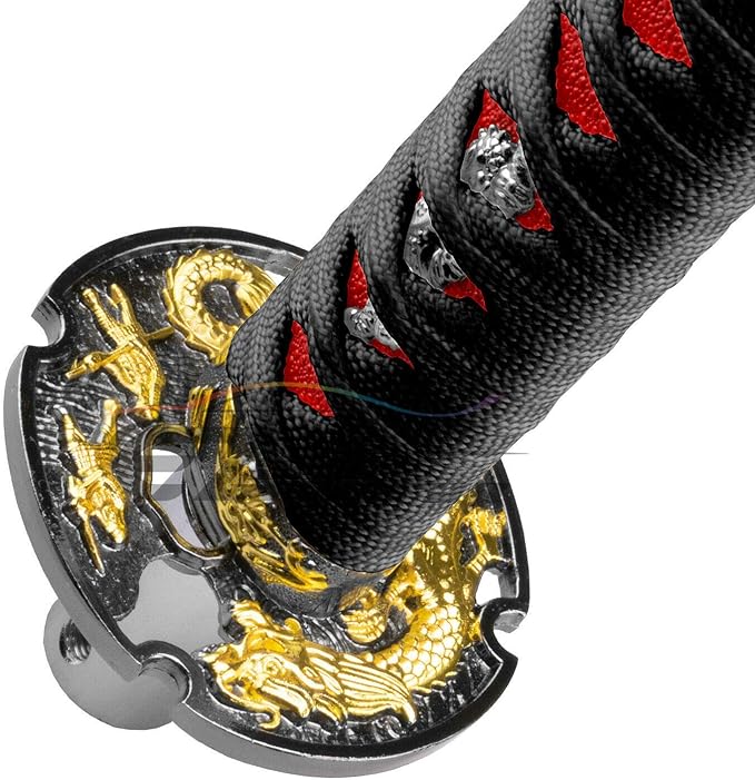 EZAUTOWRAP 26cm Black Red Shift Knob Samurai Sword Alloy Katana with Adapter Universal