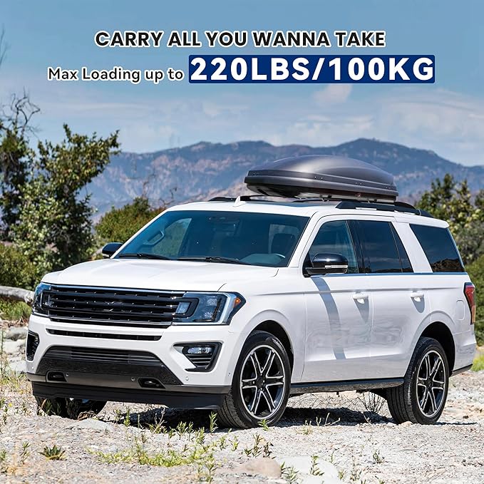 220lbs Roof Rack Crossbars Fit for 2018-2025 Expedition/Max,2018-2024 Navigator, Lockable Aluminum Heavy Duty Cross Bars Rooftop Luggage Kayaks Bicycles Snowboard Canoe Carrier Cargo Bag