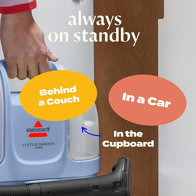 BISSELL Little Green Mini Portable Carpet and Upholstery Deep Cleaner, Car/Auto Detailer, with HydroRinse Self-Cleaning Tool and 4" Tough Stain Tool, Limited Edition Color Lake, 4075F