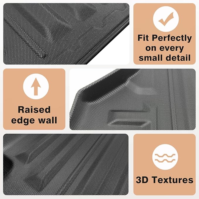 TripleAliners Truck Bed Mat Compatible with 2024 2025 Ford Ranger Accessories 5FT Vehicle Perfectly Flush All Weather Protection TPE Heavy Duty Pickup Car Bed Cargo Mat Bed Liner