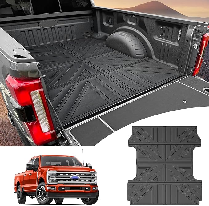 Truck Bed Mat Compatible with 2017-2024 Ford F250 F350 F450 6.8 FT Truck Bed Liner Cargo Mats TPE Cargo Liner Replacement for Ford F250 F350 Accessories(6.8FT Bed Mat)