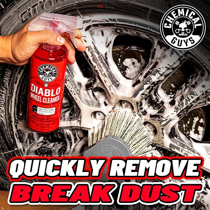 Chemical Guys Diablo Wheel Cleaner Spray - 2 Pack 16 oz Bottles, Safe on All Wheel & Rim Finishes, Sprayable Formula Removes Brake Dust, Dirt & Grime, Great for Cars, Trucks, SUVs, Motorcycles & RVs