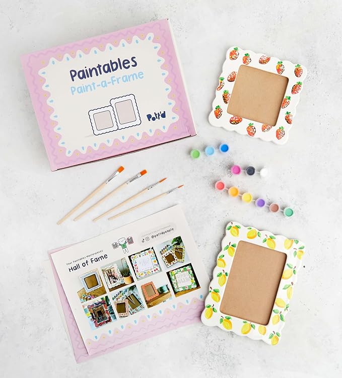 Pott’d Paint-a-Frame Pottery Painting Kit - Personalised Photo Frame DIY Craft Set - Includes, Photo Frames, Paints, and Step-by-Step Guide