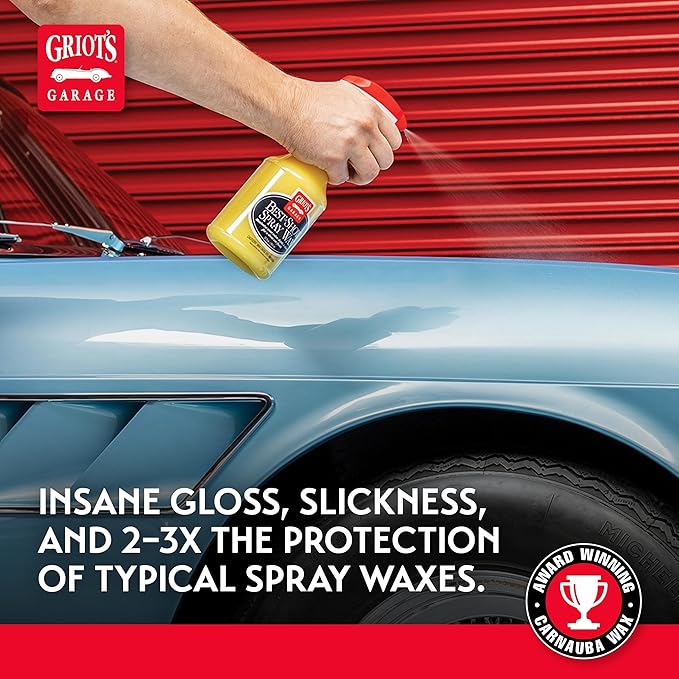 Griot's Garage Best of Show Spray Wax for Car Detailing, Works on Paint Protection Films and Ceramic Coatings, Provides Long-Lasting Coverage Between Uses, 10968, 22oz