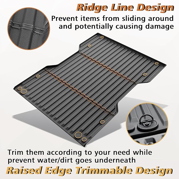 TripleAliners Truck Bed Mat Compatible with 2024 2025 2026 Toyota Tacoma Accessories 6FT Vehicle Perfectly Flush All Weather Protection TPE Heavy Duty Pickup Car Bed Cargo Mat