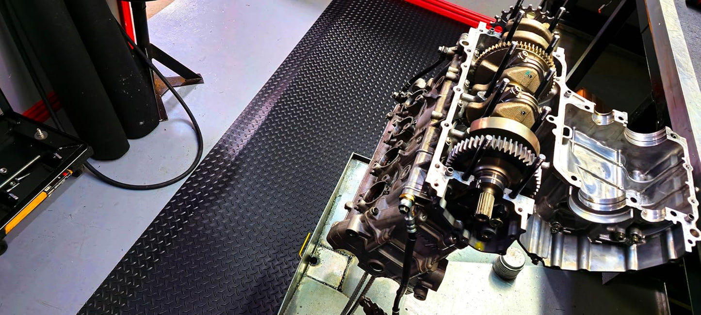 Rhino Mats, American Classic Diamond Anti-Fatigue Mats, Industrial Ergonomic Comfort Standing Mat for Work, Home, Garage, Office, Kitchen or Anywhere (Black 1" Thick, 3 FT. x 14 FT.)