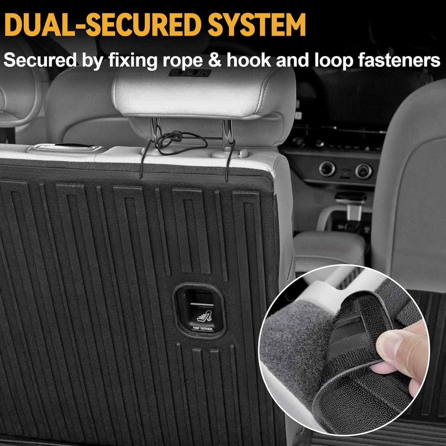 Floor Mats Set for 2024 2025 Hyundai Kona Gas, Full Coverage All Weather Floor Mats Cargo Mat with Backrest Protectors & Door Sill Guards for Hyundai Kona Accessories (Not fit EV/Electric)