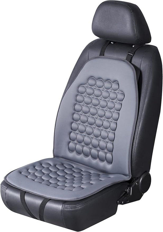 FREMONT AUTO Car Seat Cover Breathable Seat Protector- Made with Premium Polyester Fiber and Massage Magnet Bubble Cushion -Adjustable for Cars Truck SUV Vans, Airbag Compatible (Gray 1PC)