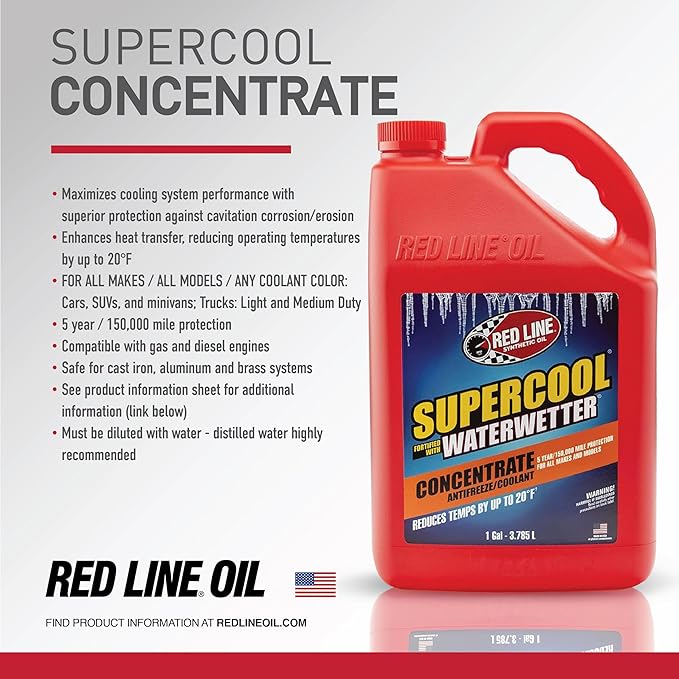 Red Line 81205 Supercool Concentrate Antifreeze/Coolant Fortified with WaterWetter, 1 Gallon (1)
