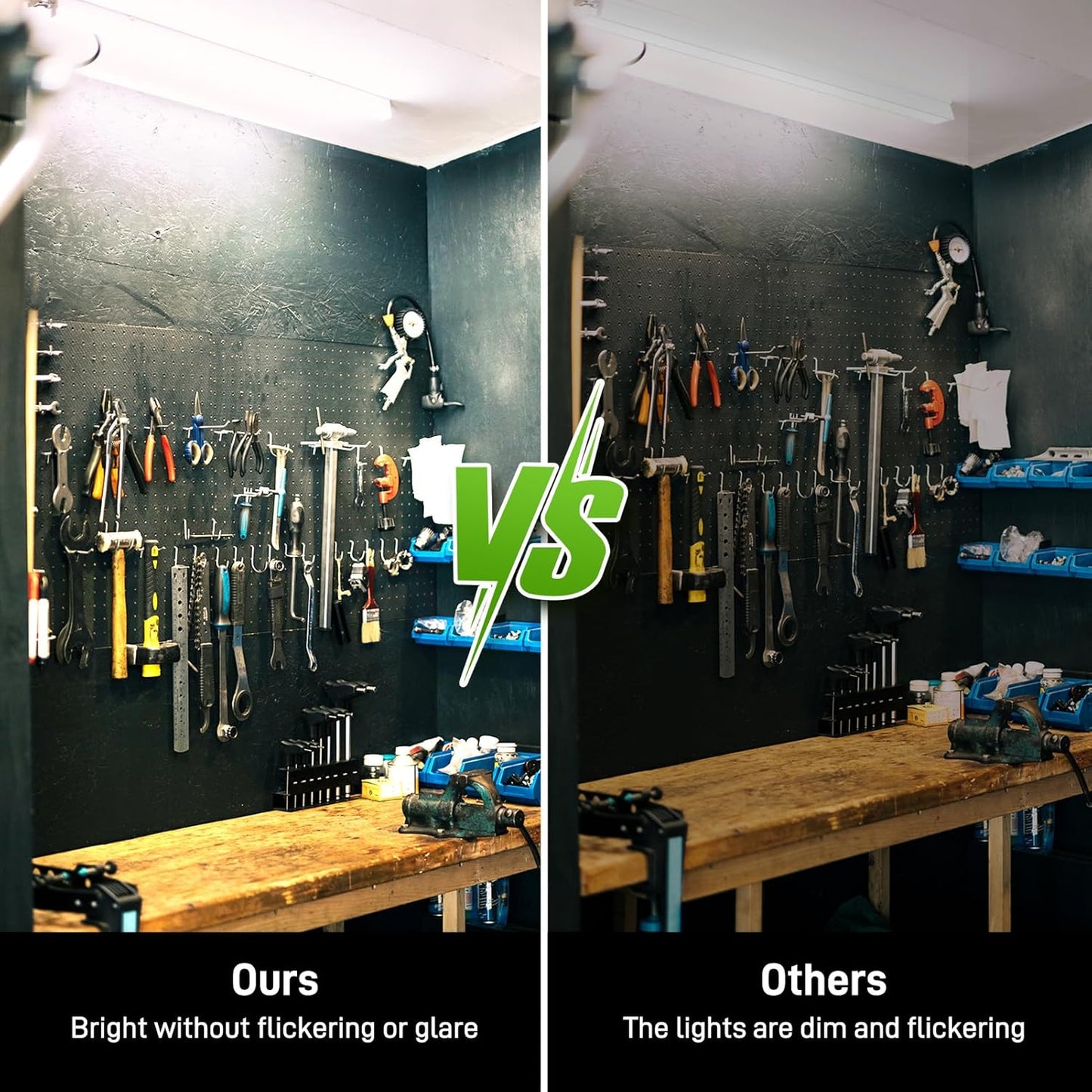 Pak 4FT LED Shop Lights, 2300LM 6500K Cool White, 20W Energy Efficient Linkable Ceiling and Under Cabinet Lighting, T5 Integrated Utility Fixture for Garage, Workshop, Basement, FCC Certified, 8 Pack