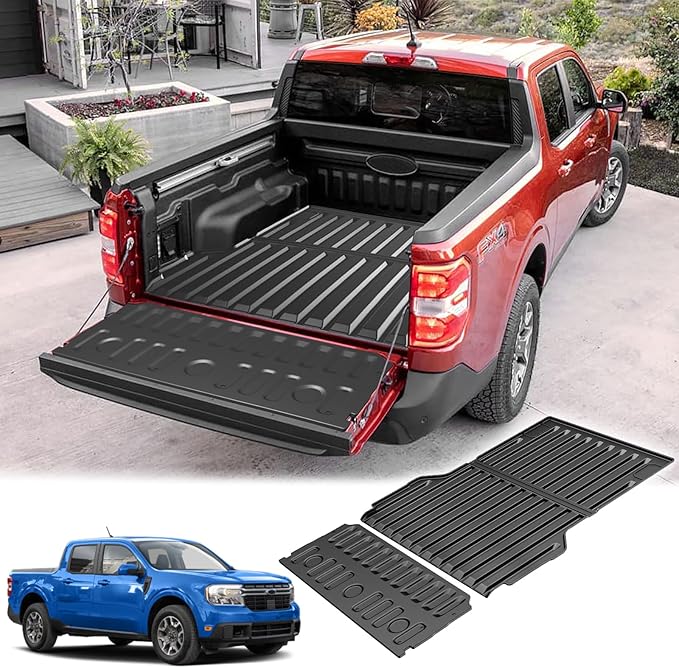 Maverick Truck Bed Mat and Tailgate Liner Compatible with 2022 2023 2024 2025 Ford Maverick - Custom Fit Cargo Mat for Ford Maverick 2024 2025 XL XLT Lariat and Maverick Hybrid All Weather Trunk Mat