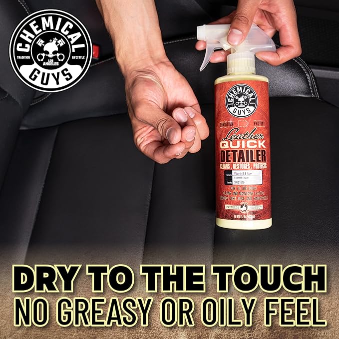 Chemical Guys SPI21616 Leather Quick Detailer for Car Interiors, Furniture, Apparel, Shoes, Sneakers, Boots, and More (Works on Natural, Synthetic, Pleather, Faux Leather and More), 16 fl oz