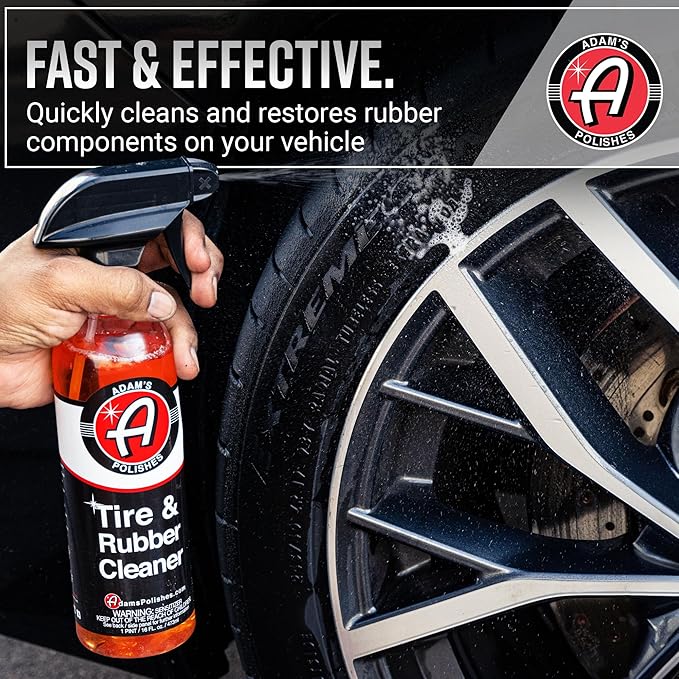 Adam's Polishes Tire & Rubber Cleaner (2-Pack) - Removes Discoloration from Tires Quickly - Works Great on Tires, Rubber & Plastic Trim, and Rubber Floor Mats