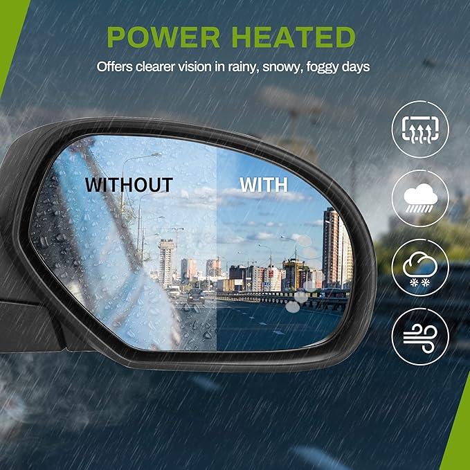 AUTOSAVER88 Towing Mirrors Compatible with 2007-2013 Chevy Silverado GMC Sierra 1500 Yukon 2500, Power Adjustable Tow Mirror Pair Set with LED Arrow Signal Puddle Light Folding