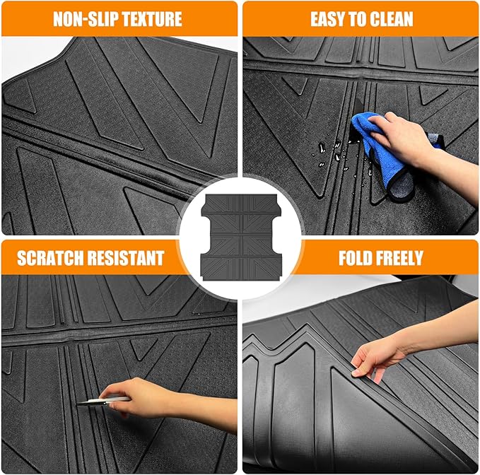 Truck Bed Mat Compatible with 2017-2024 Ford F250 F350 F450 6.8 FT Truck Bed Liner Cargo Mats TPE Cargo Liner Replacement for Ford F250 F350 Accessories(6.8FT Bed Mat)
