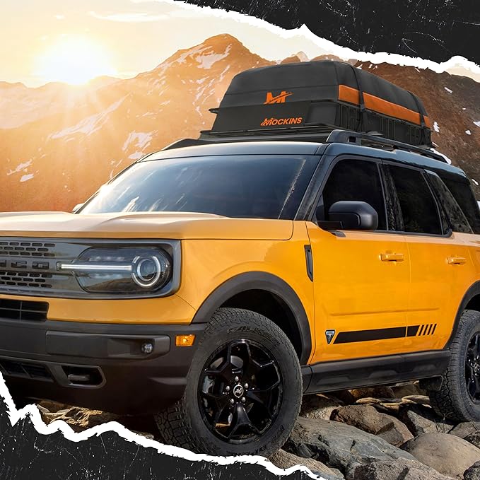 Mockins 50"x36"x4.5" Extendable Roof Rack Cargo Carrier for Top of Vehicle | 250 Lbs. Cap Weatherproof Steel Car Rooftop Cargo Carrier Basket | Heavy Duty Roof Rack Basket Set w/Straps & Bungee Net