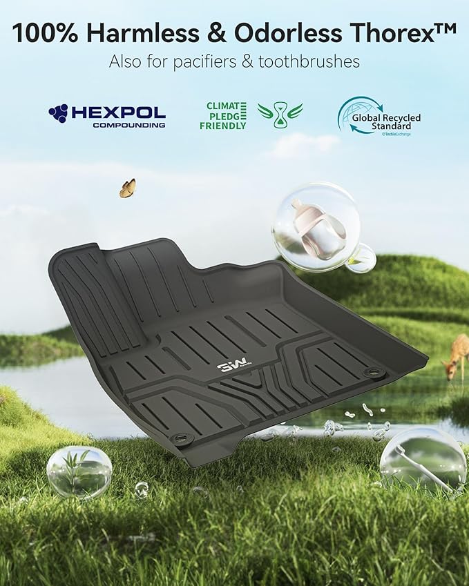 3W Floor Mats Fit for Honda Accord 2018-2022(Include Hybrid Models), Custom Fit Floor Liner for 1st 2nd Row Full Set TPE All-Weather Car Liners Black