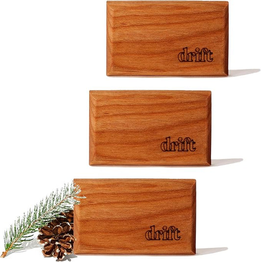 Drift Car Air Freshener - The Original Wood Air Freshener - Car Odor Eliminator - Long Lasting Scent - Metal Clip - Essential Oils - Clean Ingredients - Pine Scent 3 Pack Refill - NO CLIP INCLUDED