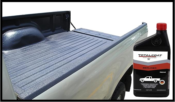 Roll On Truck Bed Liner Paint; Heavy Duty Coating Protection for Box Trucks, Pickups, Cargo Vans (1 Gallon Kit, Red)