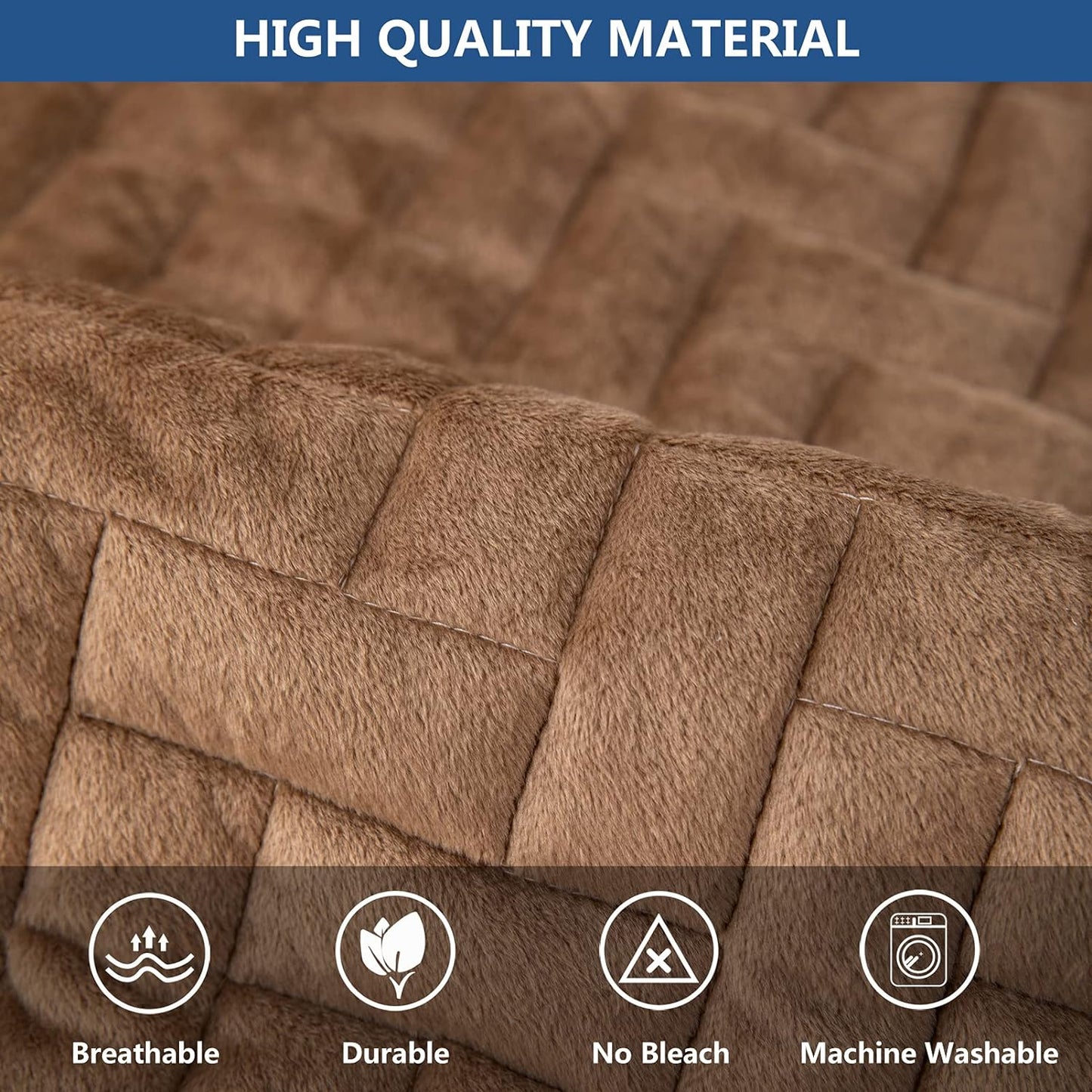 Eismodra Couch Cover,Sectional Couch Covers,Sofa Covers for 3 Cushion Couch,Anti-Slip Sofa Slipcovers for Dogs Cats Kids Loveseat Recliner L Shaped Armrest Backrest,Brown 36''x70''(Only 1 Piece)